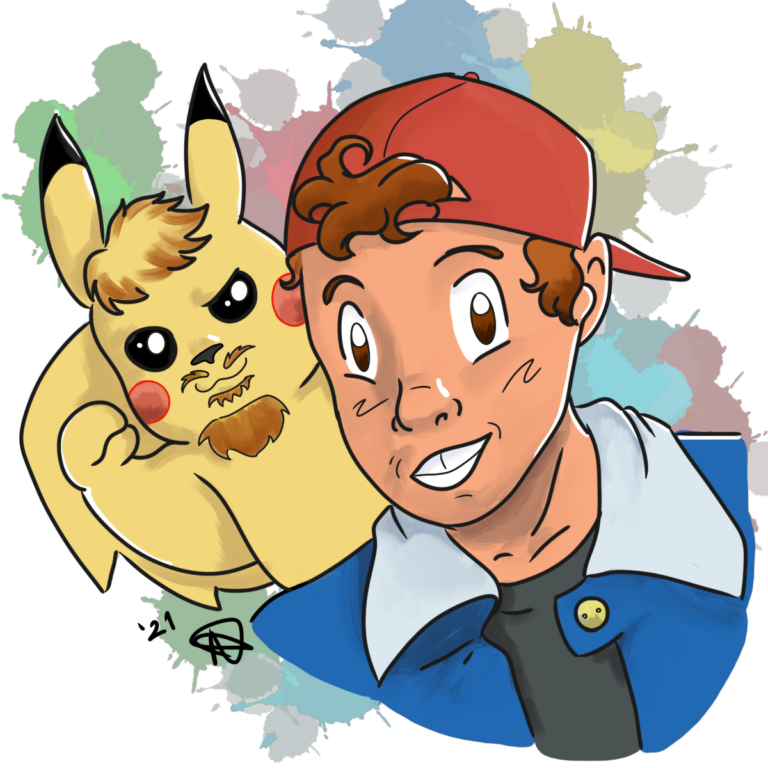 Duo portret in de stijl van Pokemon